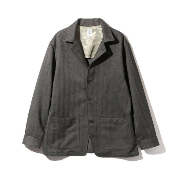 SOUTH2 WEST8 Pen Jacket - Grey Herringbone