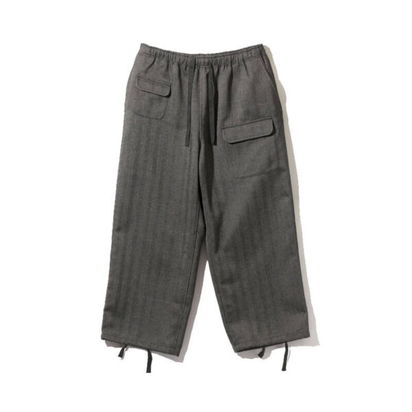 SOUTH2 WEST8 String Cuff Balloon Pant - Grey Herringbone