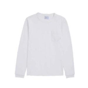 CHAMPION MADE IN USA LS Pocket Tee - White