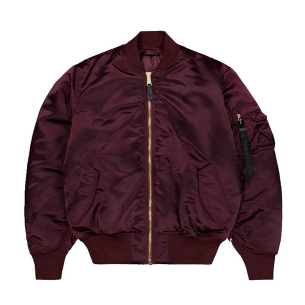 ALPHA INDUSTRIES UV MA-1 Base Flight Bomber Jacket - Dark Cherry