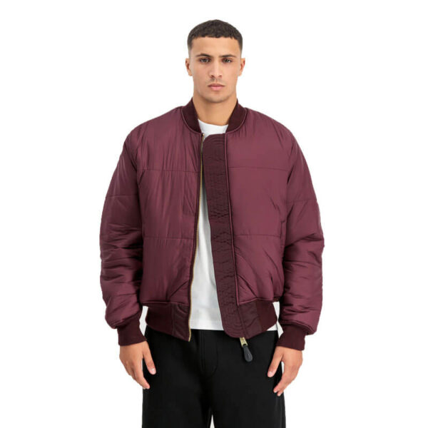 ALPHA INDUSTRIES UV MA-1 Base Flight Bomber Jacket - Dark Cherry