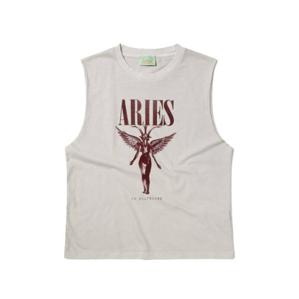 ARIES Faded Nirvana Muscle Vest - Off White