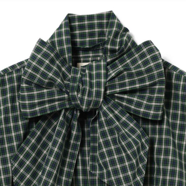 BEAMS BOY Ascot Tie Checked Shirt