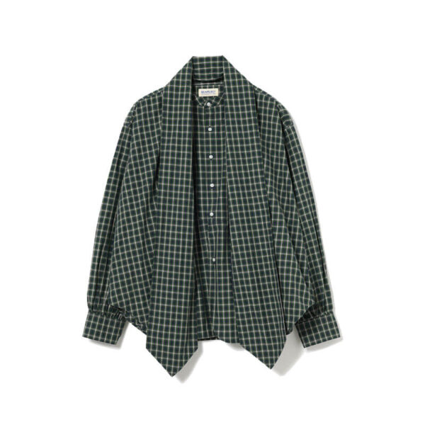 BEAMS BOY Ascot Tie Checked Shirt