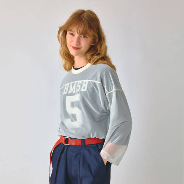 BEAMS BOY Sheer Football LS Tee