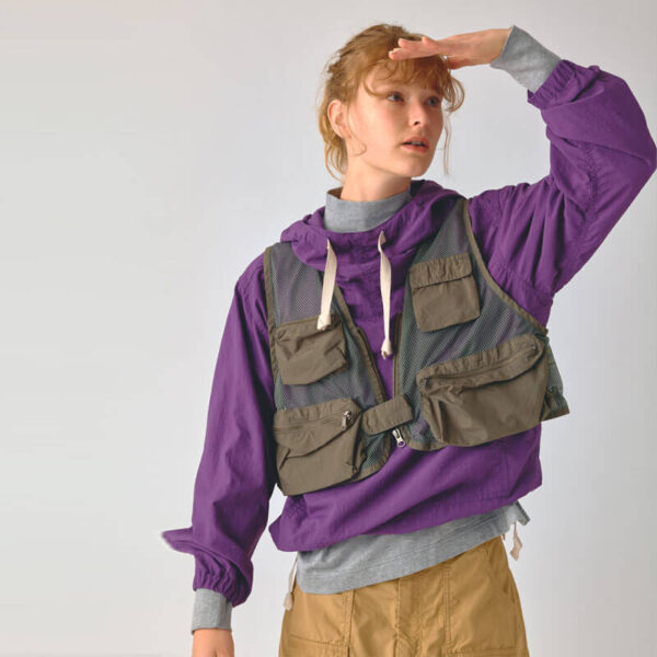 BEAMS BOY Side Ribbon Anorak - Purple
