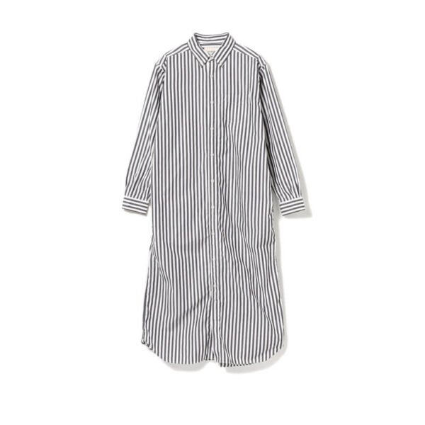BEAMS BOY Stripe Shirt Dress - Black