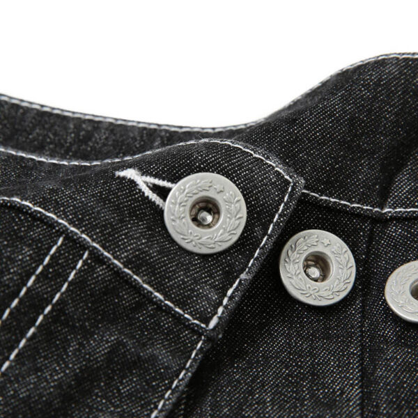 BEAMS BOY Wrap Pleated Skirt - Black Denim