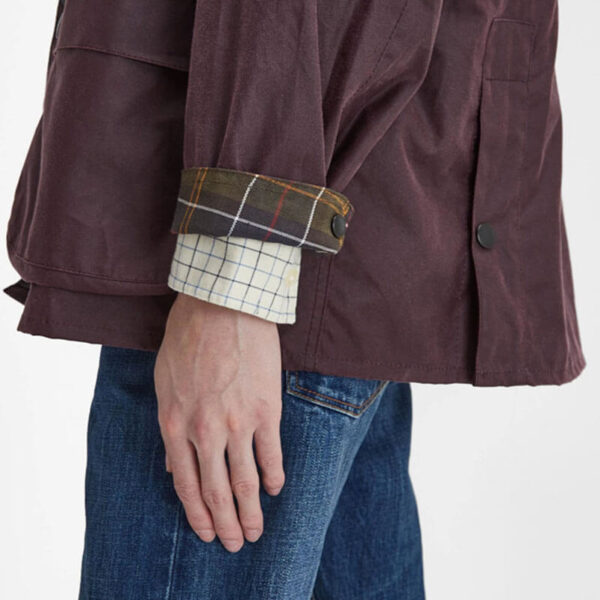 BARBOUR Oversized Bedale Wax Jacket - Bordeaux