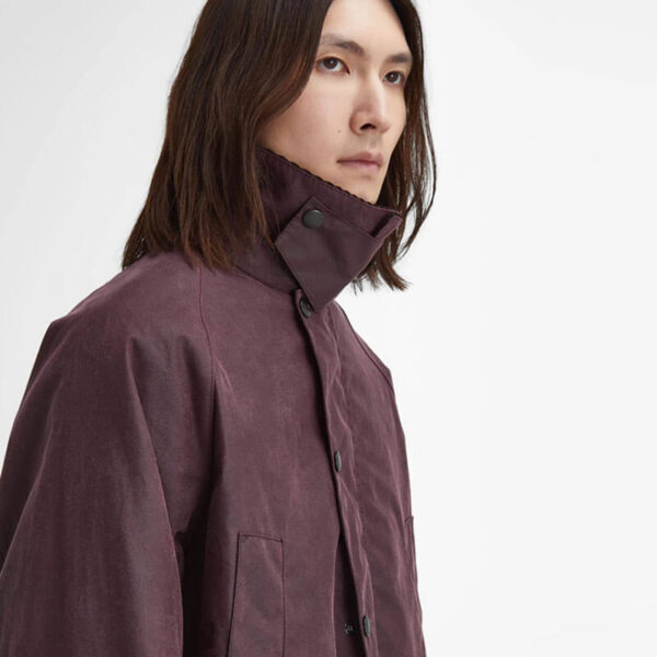 BARBOUR Oversized Bedale Wax Jacket - Bordeaux