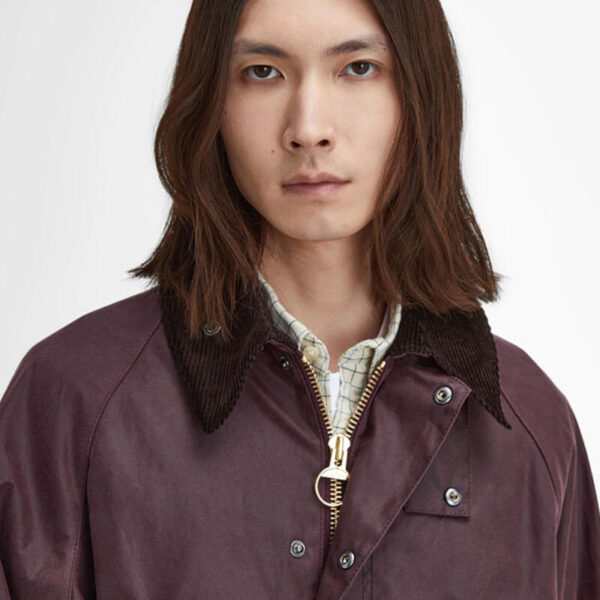 BARBOUR Oversized Bedale Wax Jacket - Bordeaux