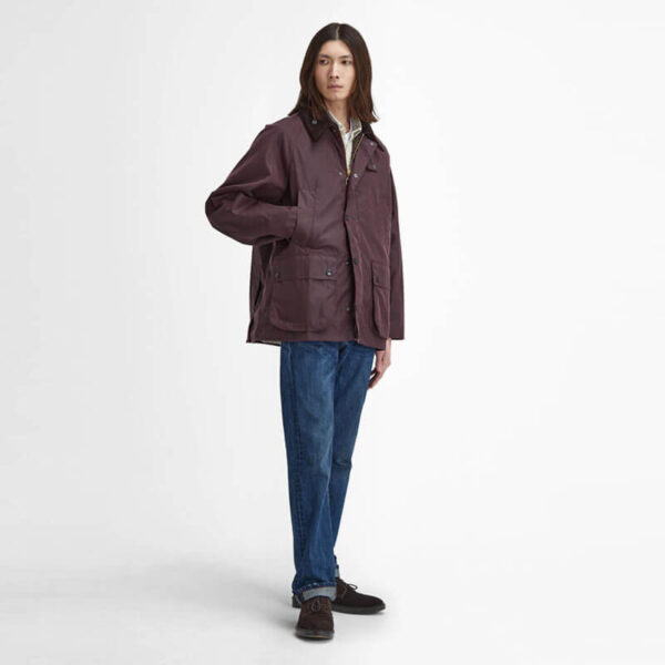 BARBOUR Oversized Bedale Wax Jacket - Bordeaux