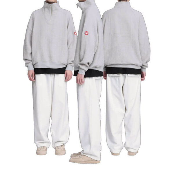 CAV EMPT Layered Gauze Half Zip - Light Grey