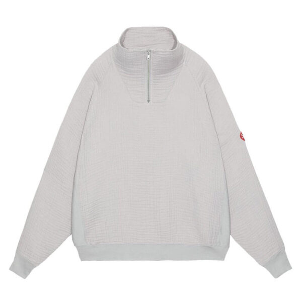 CAV EMPT Layered Gauze Half Zip - Light Grey