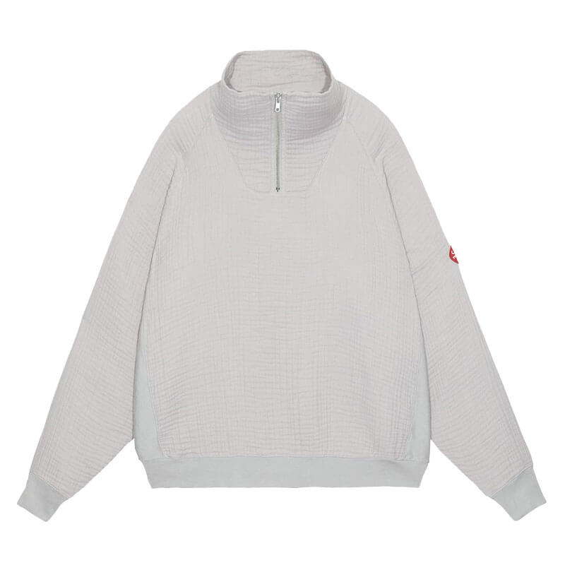 CAV EMPT Layered Gauze Half Zip - Light Grey