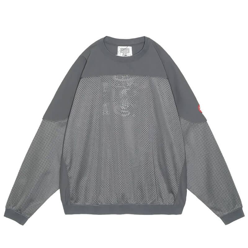 Mesh Track Crew Neck - Grey