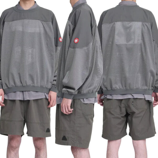 Mesh Track Crew Neck - Grey