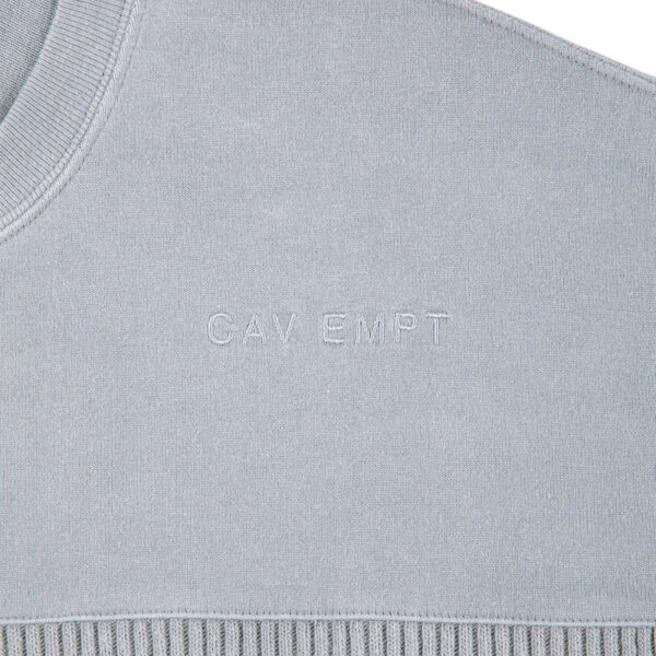 CAV EMPT Overdye Collared Light Crew - Blue Grey