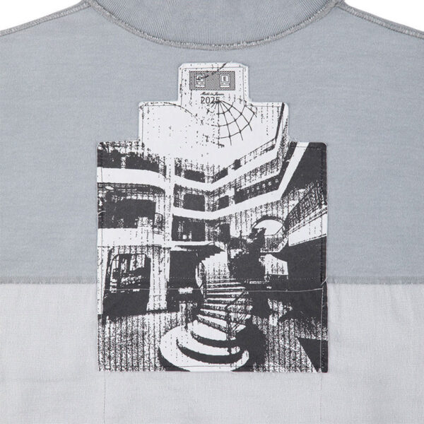 CAV EMPT Overdye Collared Light Crew - Blue Grey