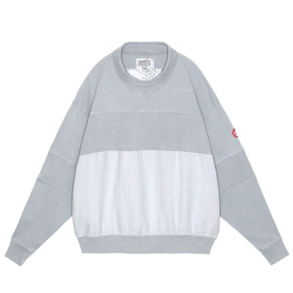 CAV EMPT Overdye Collared Light Crew - Blue Grey