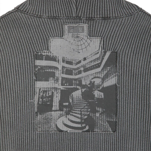 CAV EMPT Overdye Wide Rib Cut Zip Hoodie - Charcoal