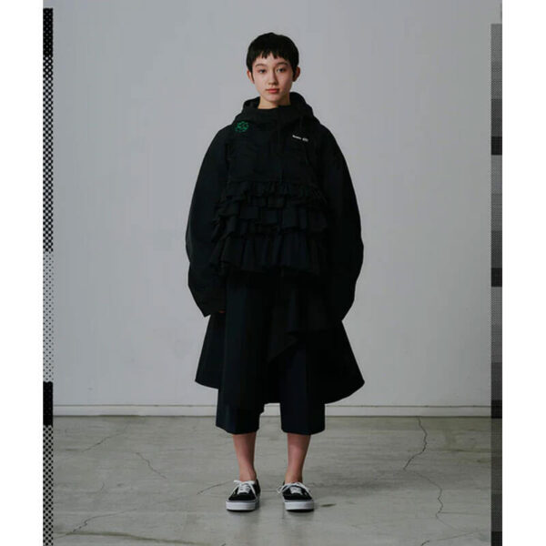 FACETASM Layered Frill Pants - Black / Navy
