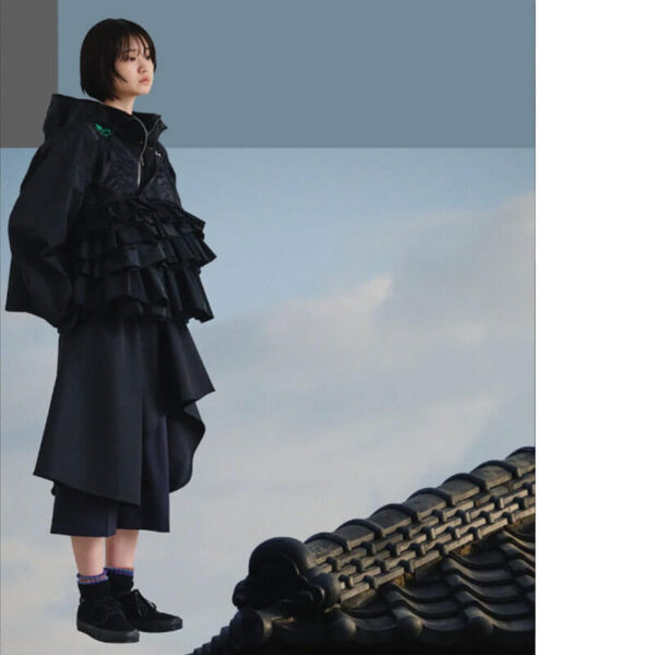 FACETASM Layered Frill Pants - Black / Navy