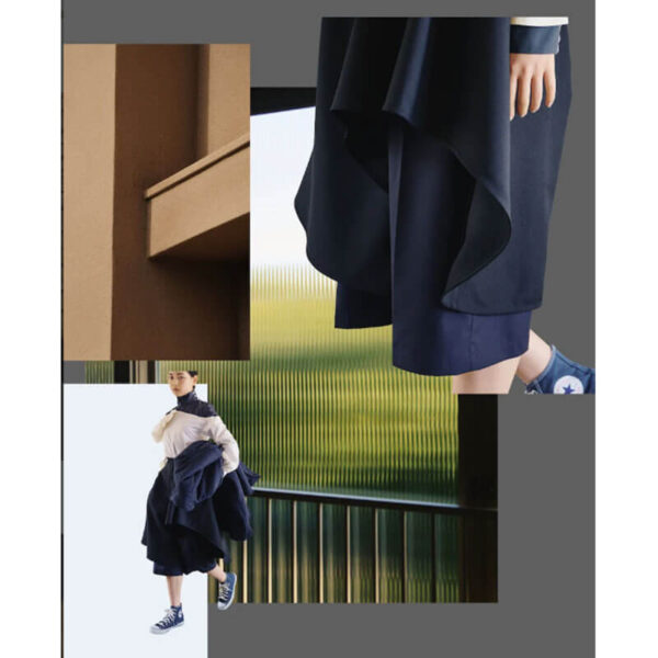 FACETASM Layered Frill Pants - Black / Navy