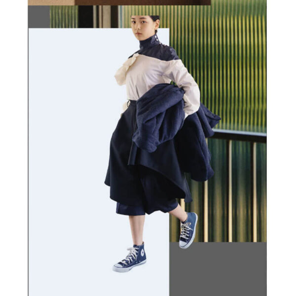 FACETASM Layered Frill Pants - Black / Navy