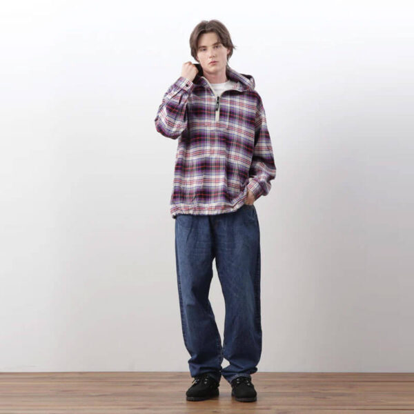 MANASTASH Washed Plaid Baja Hoodie