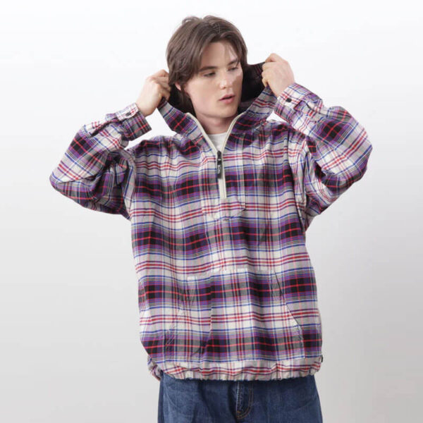 MANASTASH Washed Plaid Baja Hoodie