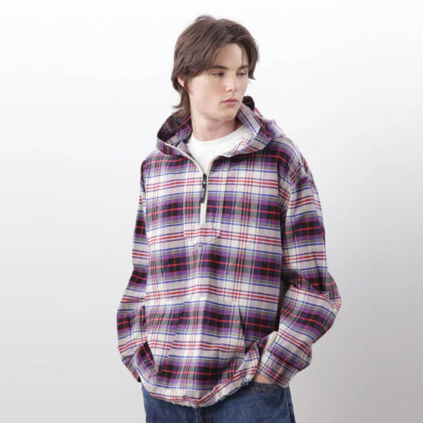 MANASTASH Washed Plaid Baja Hoodie
