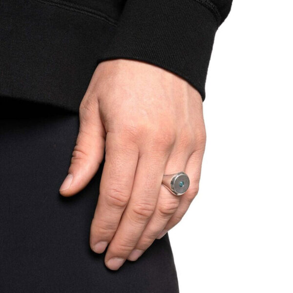 Arce Co. JEWELLERY Anillo Saturno - Plata / Turquesa