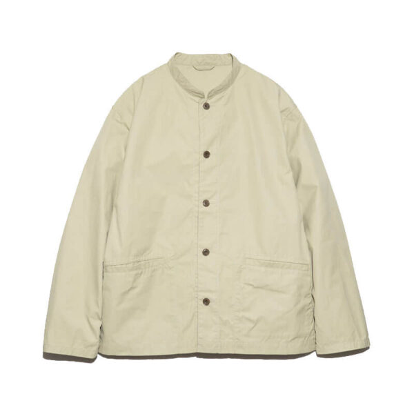NANAMICA-Band-Collar-Shirt-Jacket-Light-Green NANAMICA Band Collar Shirt Jacket
