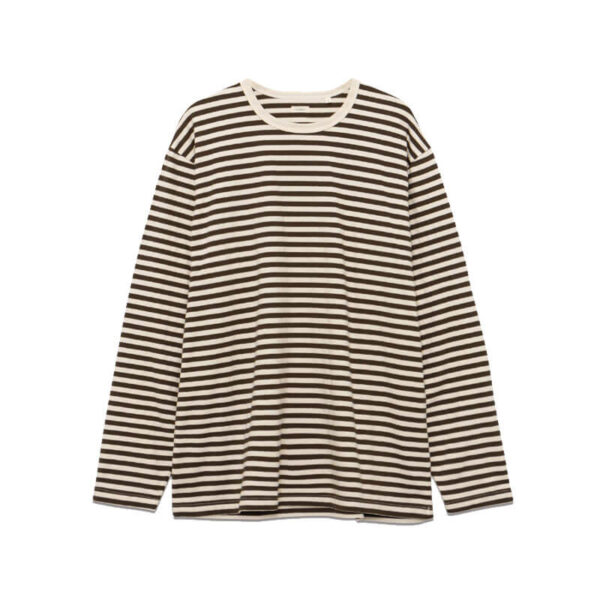 NANAMICA-COOLMAX-Stripe-LS-Jersey-Brown-Natural NANAMICA COOLMAX Stripe LS Jersey - Brown