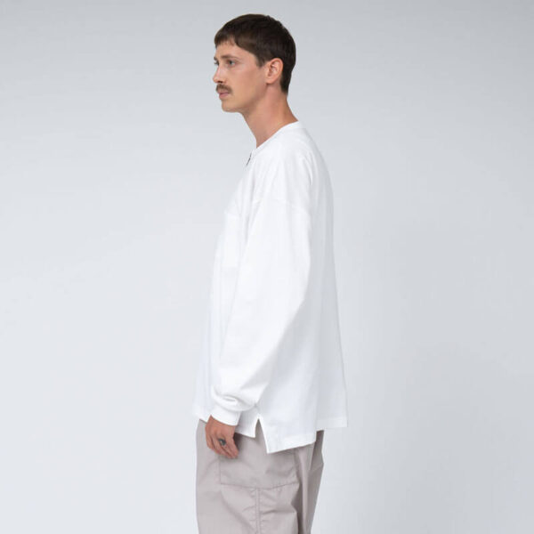 NANAMICA Half Zip LS Tee - Off White