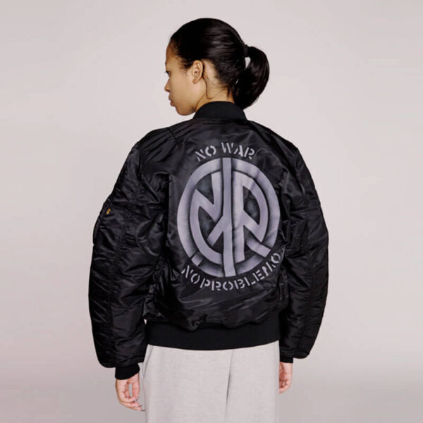 NO PROBLEMO ALPHA INDUSTRIES No War MA-1 Jacket - Black