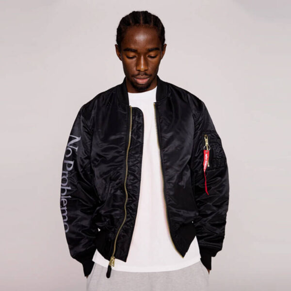 NO PROBLEMO ALPHA INDUSTRIES No War MA-1 Jacket - Black