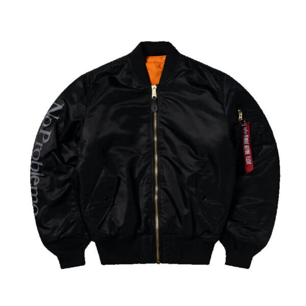 NO PROBLEMO ALPHA INDUSTRIES No War MA-1 Jacket - Black