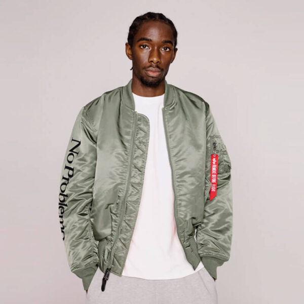 NO PROBLEMO ALPHA INDUSTRIES No War MA-1 Jacket - Green