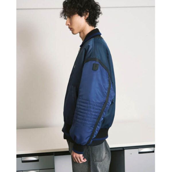 PHINGERIN Trim Leather Bomber Jacket