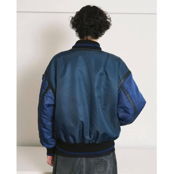 PHINGERIN Trim Leather Bomber Jacket