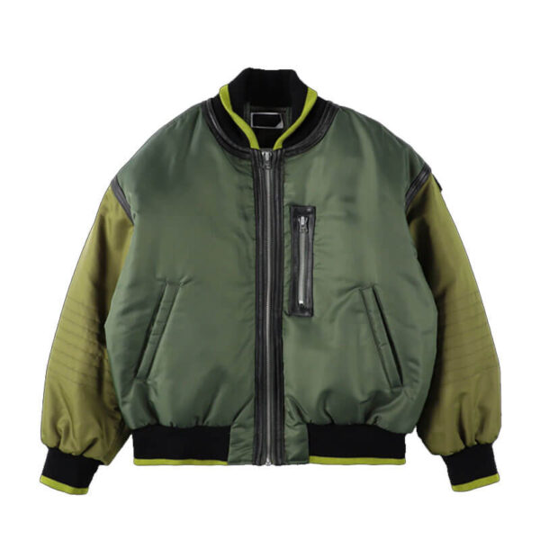 PHINGERIN Trim Leather Bomber Jacket