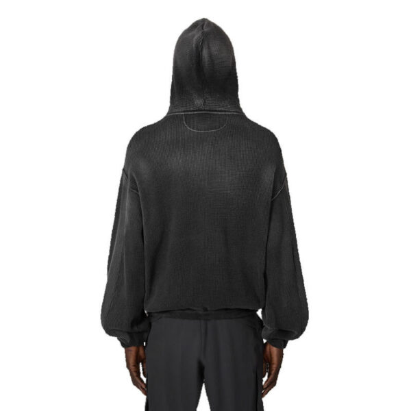 ROA Hiking Bee Sun Faded Waffle Zip Up Hoodie - Black