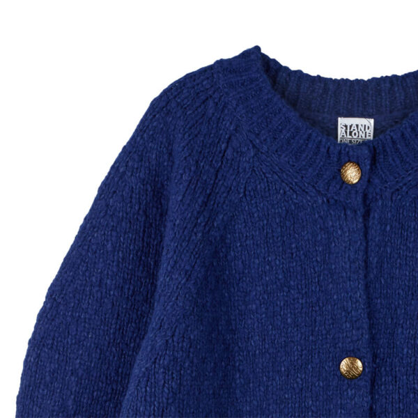 STAND ALONE Distressed Round Cardigan - Blue