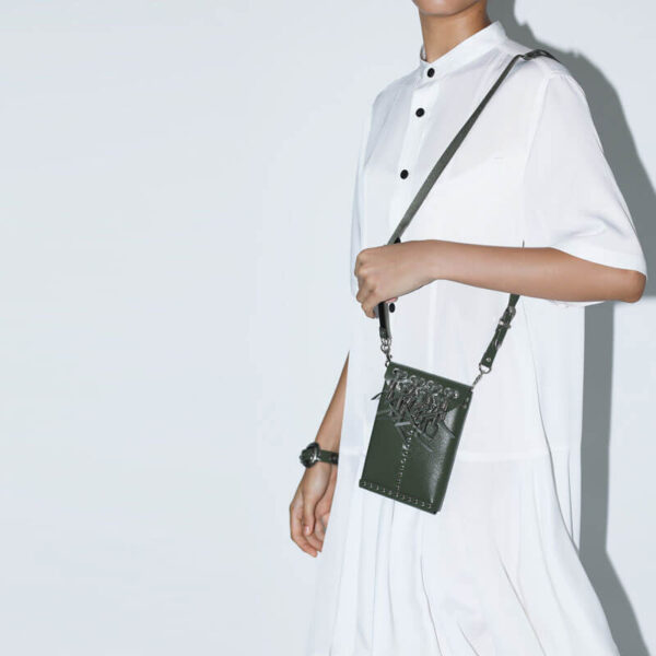 TOGA ARCHIVE Leather Fringe Pouch - Black