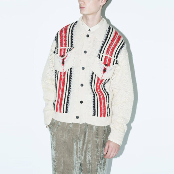 TOGA ARCHIVES Mesh Knit Jacket - Off White