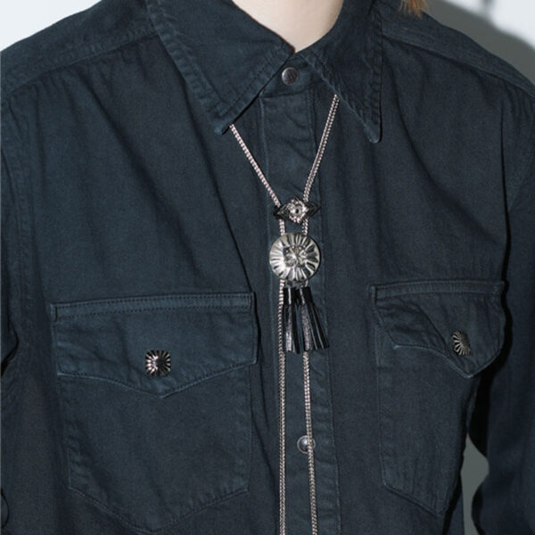 TOGA ARCHIVES Metal Loop Tie - Silver