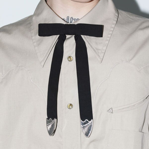 TOGA ARCHIVE Metal Ribbon Tie - Black