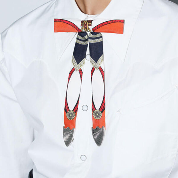 TOGA ARCHIVE Print Metal Ribbon Tie - Orange